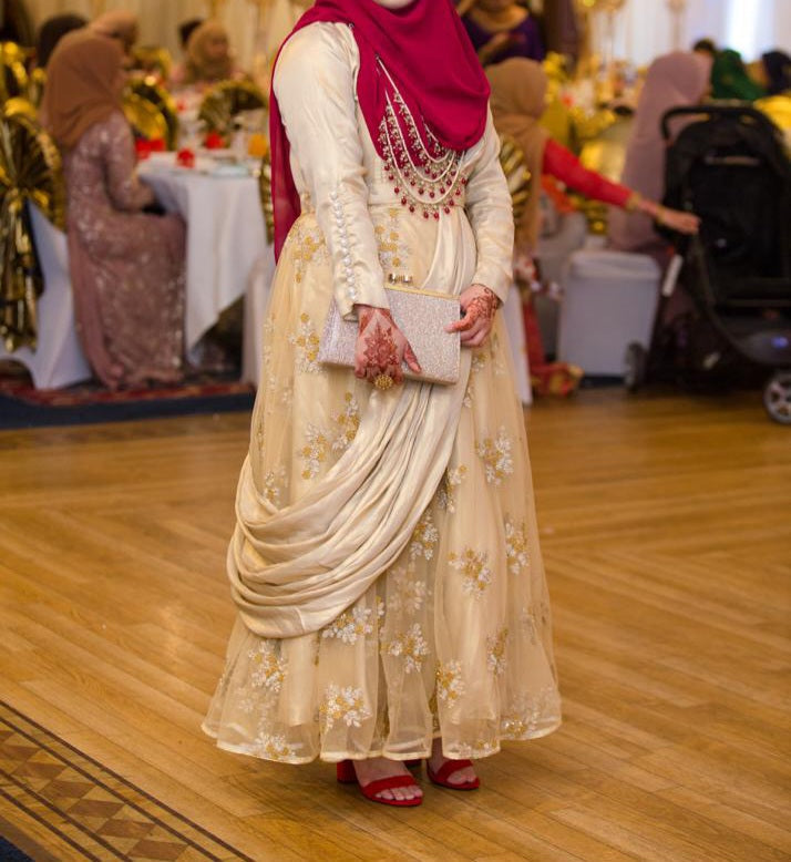 Customised saree draped gown