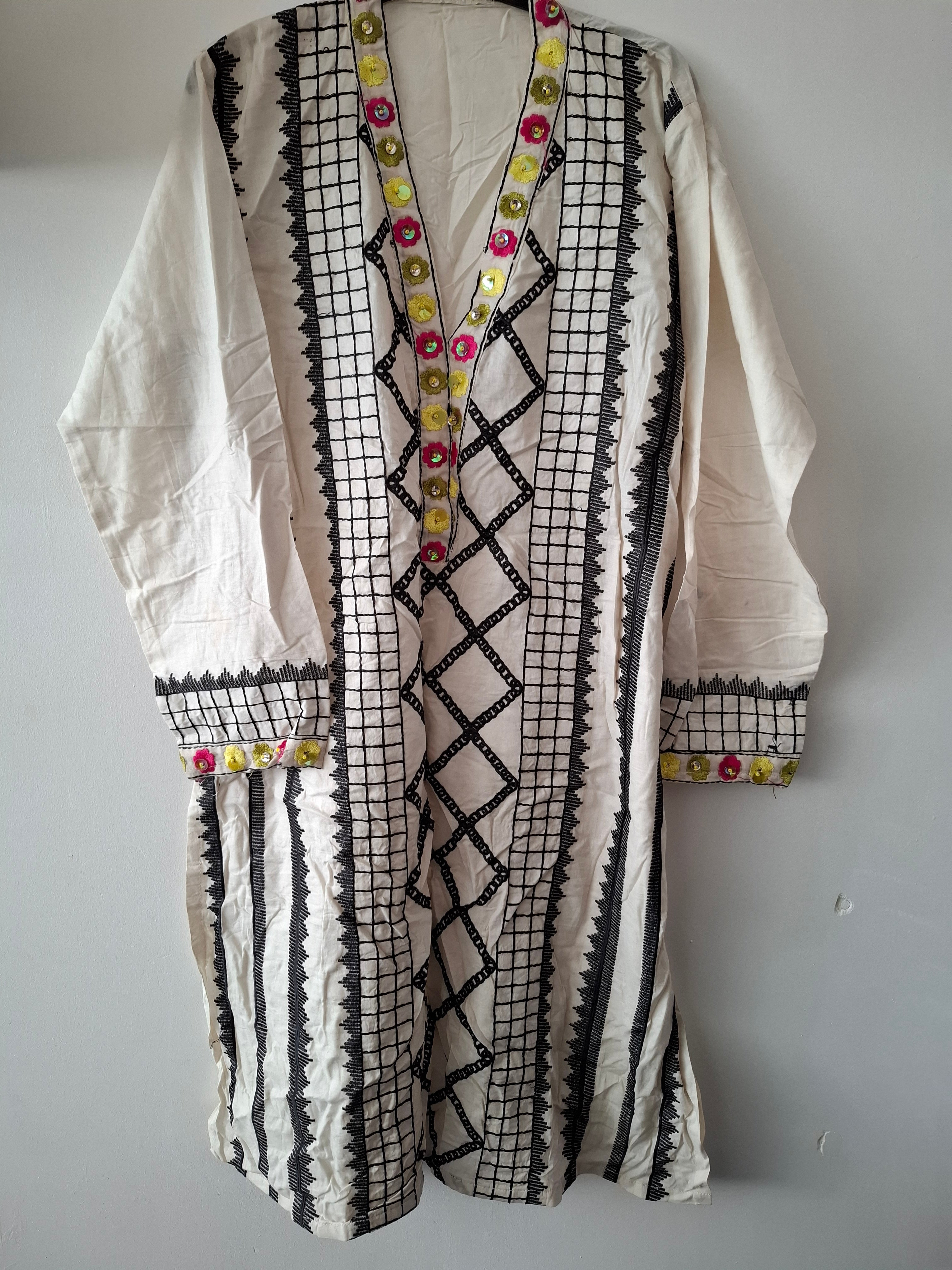 White and black kurta