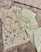 Embellished light blue garara set