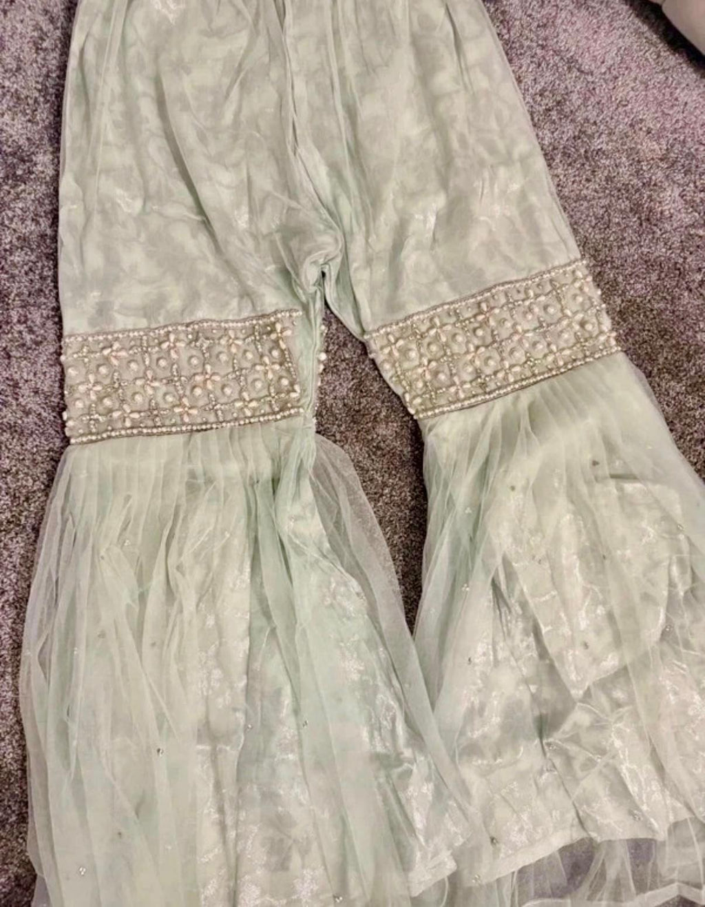 Embellished light blue garara set
