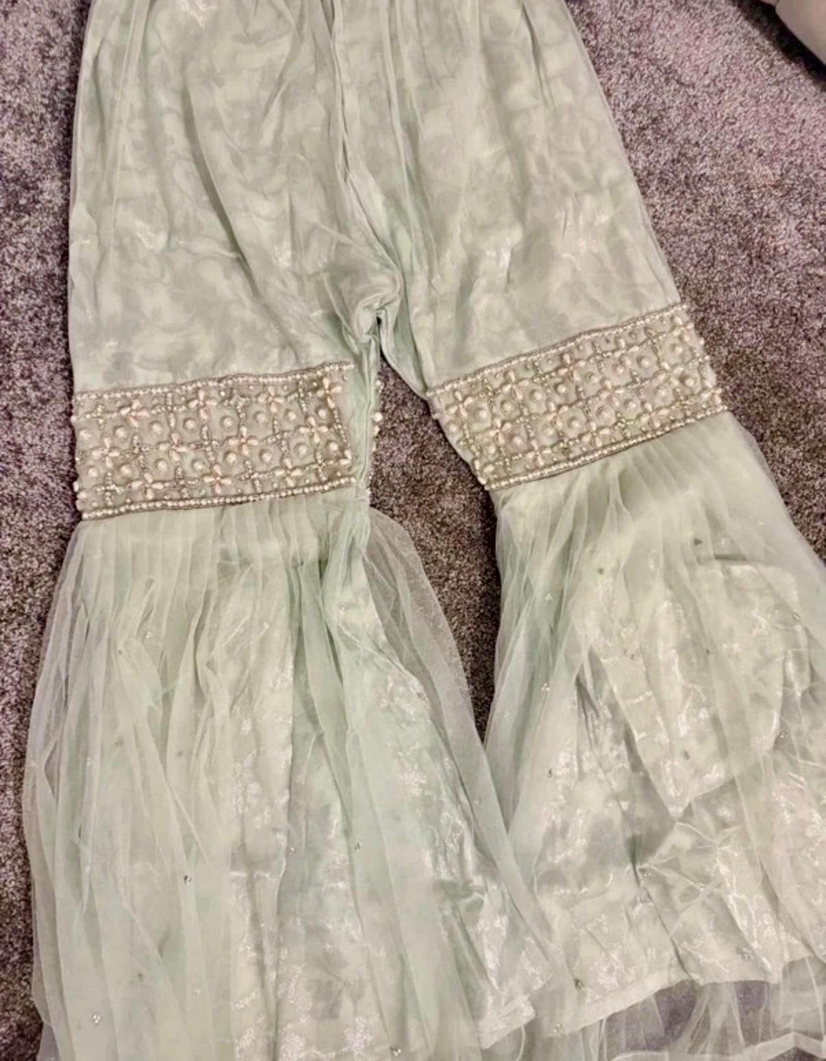 Embellished light blue garara set