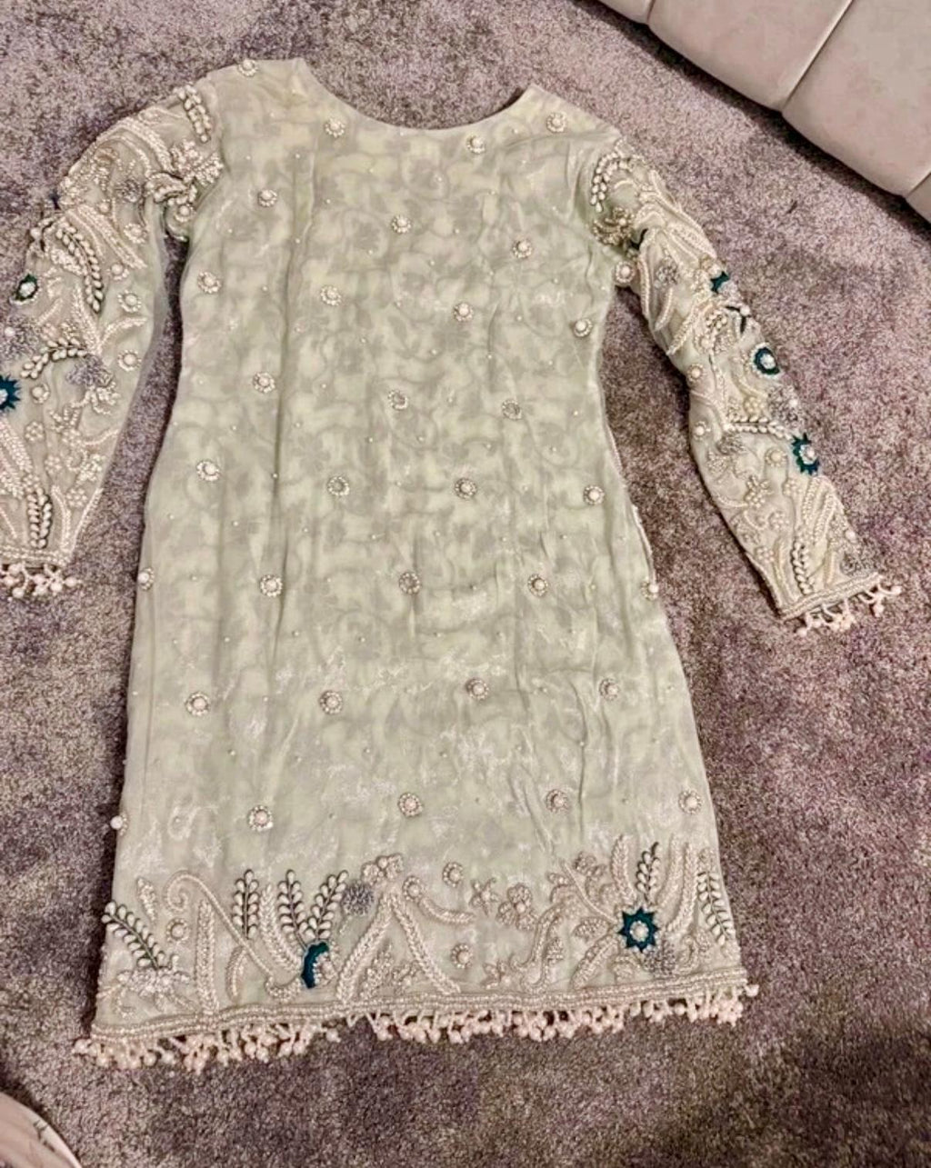 Embellished light blue garara set