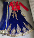 Bridesmaid blue and hot pink outfit