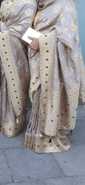 Creamy Grey Sari