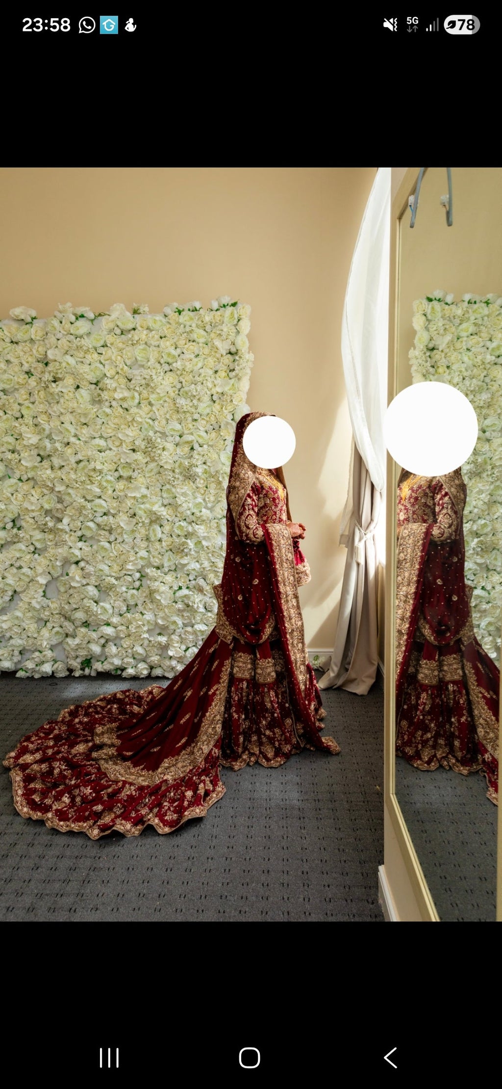 Luxurious Deep Maroon Bridal Lehenga – Hand Embellished