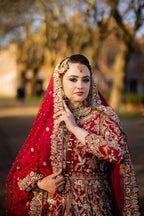 Hoor Qasim Red Bridal Wedding Dress – UK Size 10–12
