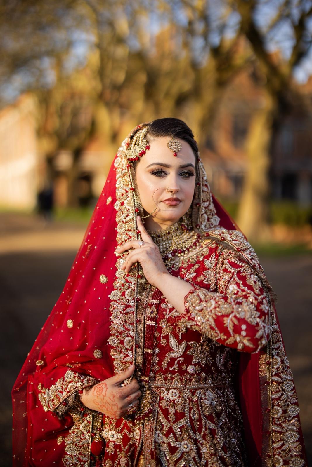 Hoor Qasim Red Bridal Wedding Dress – UK Size 10–12