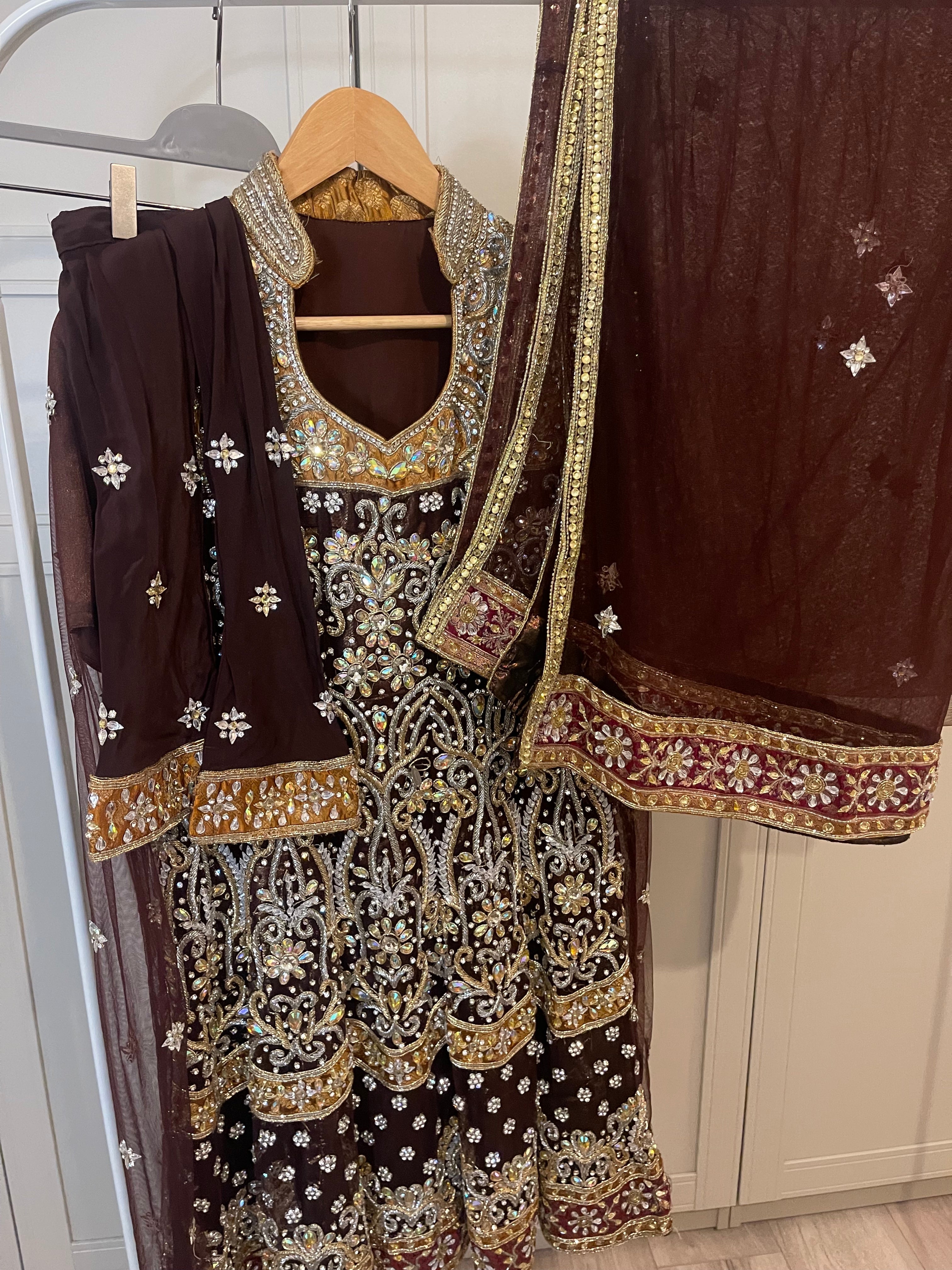 Brown wedding outfit