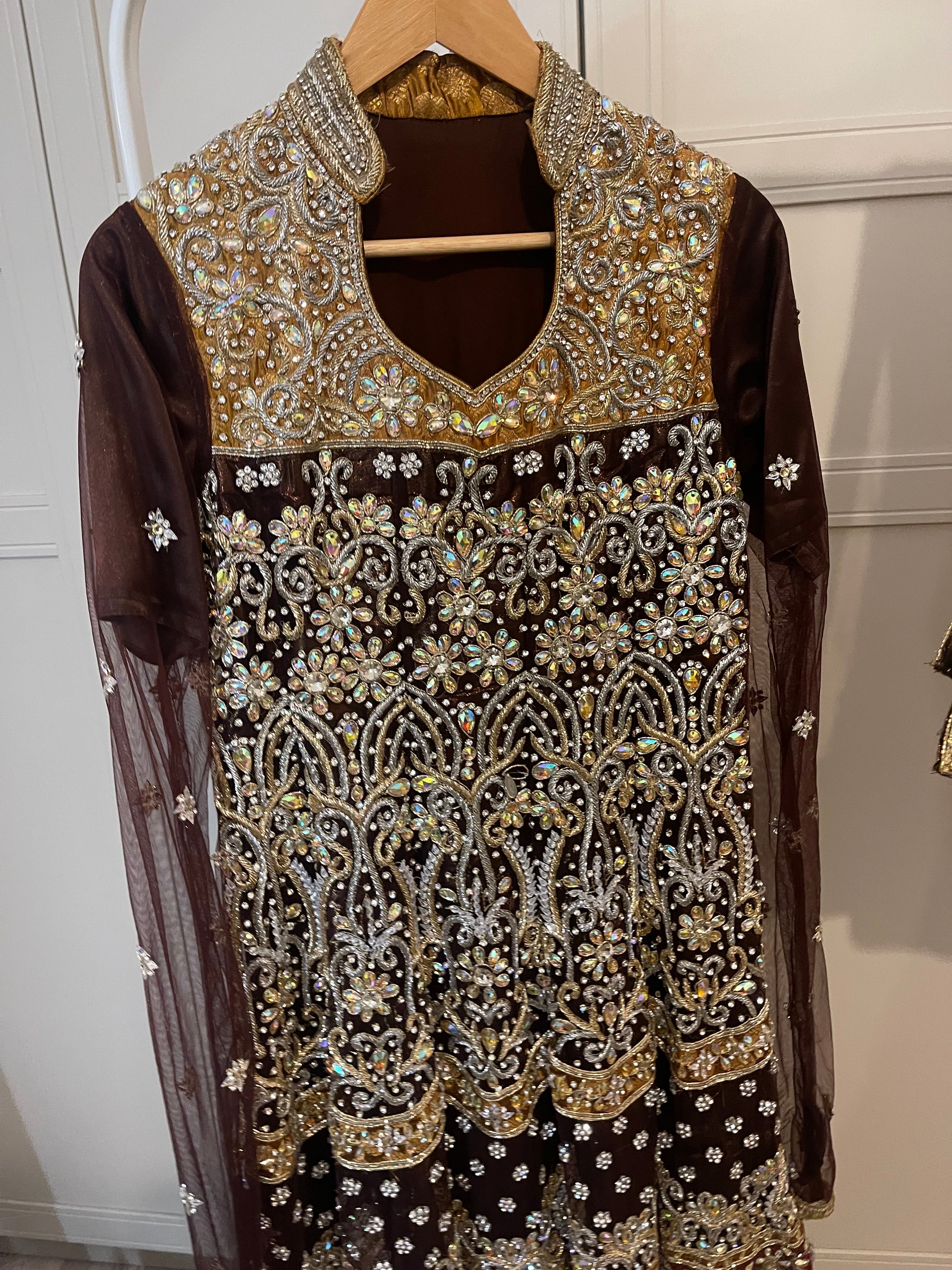 Brown wedding outfit