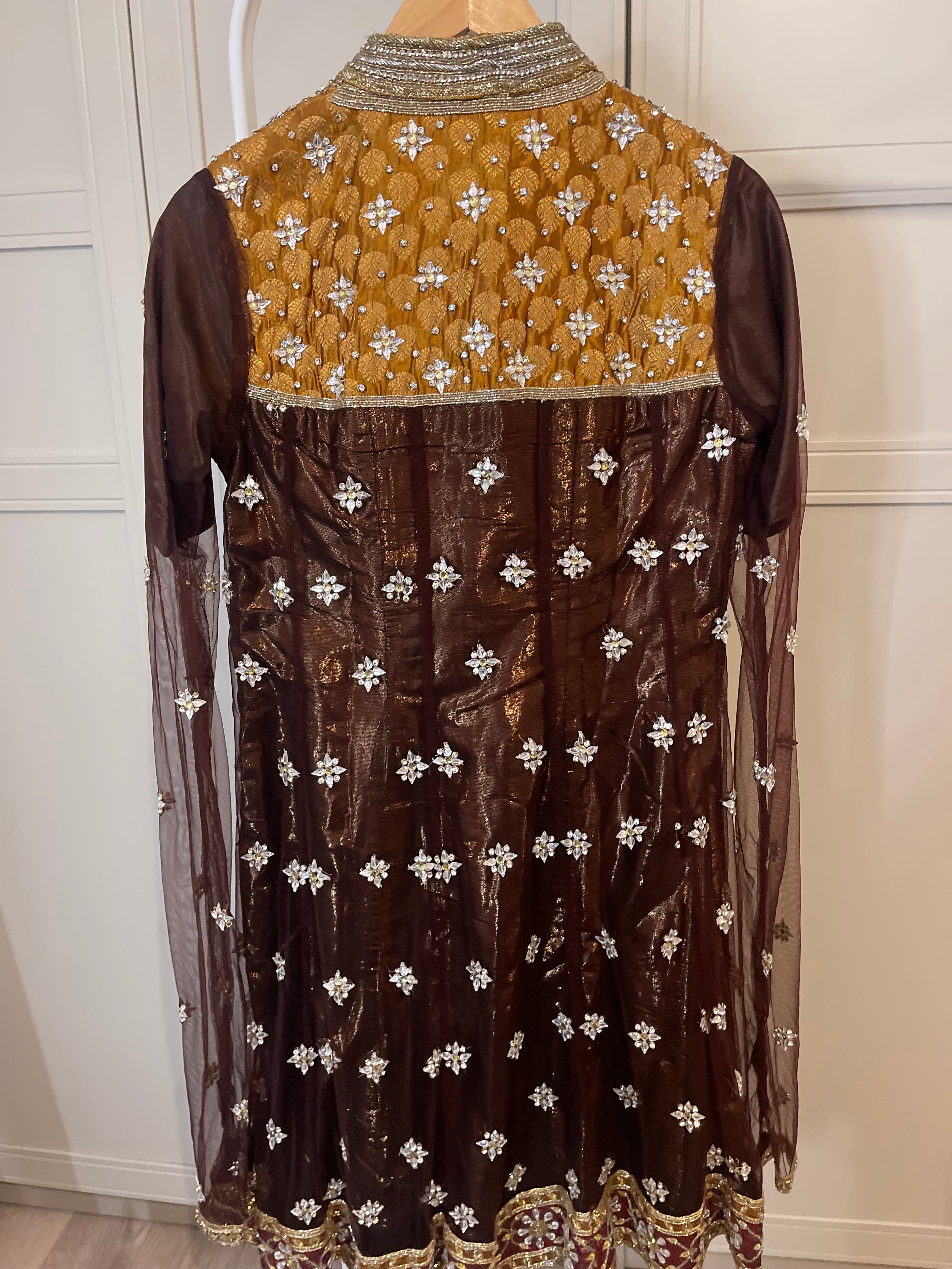 Brown wedding outfit