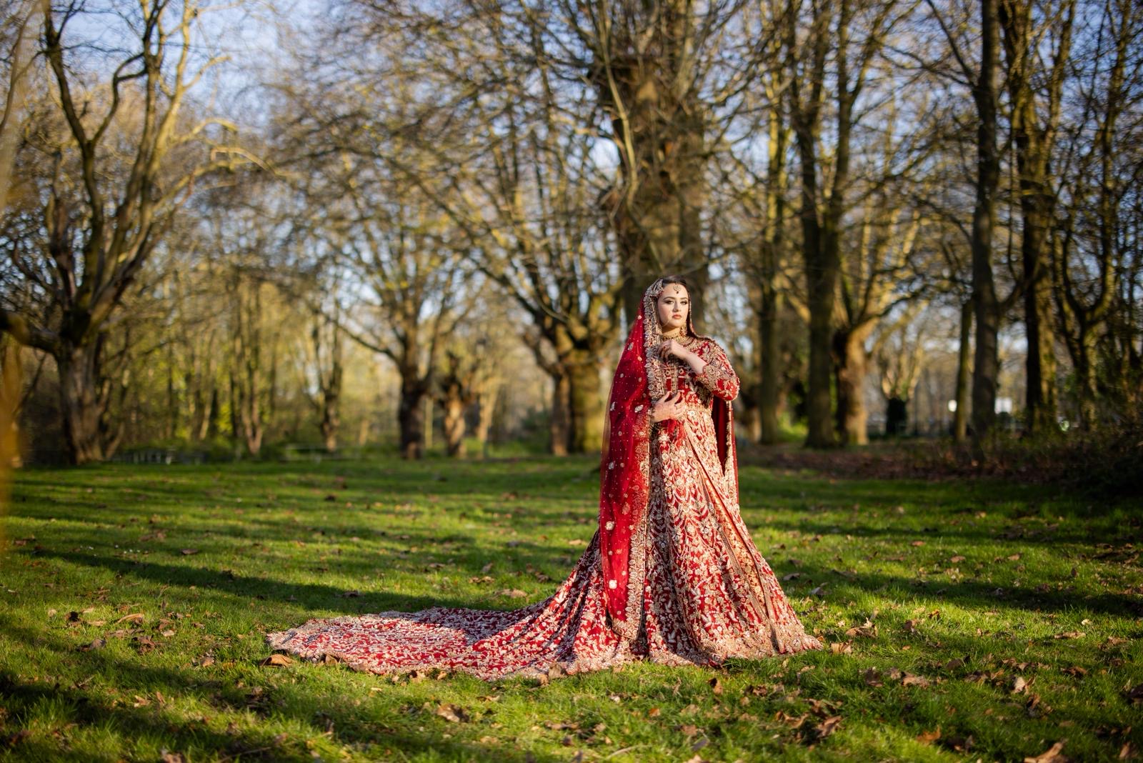 Hoor Qasim Red Bridal Wedding Dress – UK Size 10–12