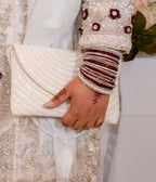 Maroon and silver bangles