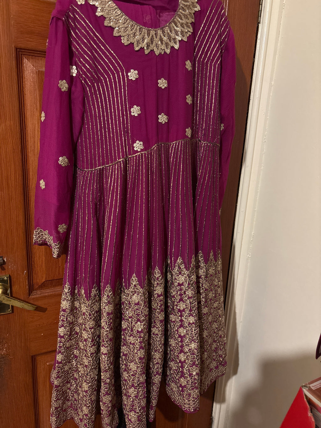 Stunning Magenta embroidered party wear