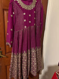 Stunning Magenta embroidered party wear