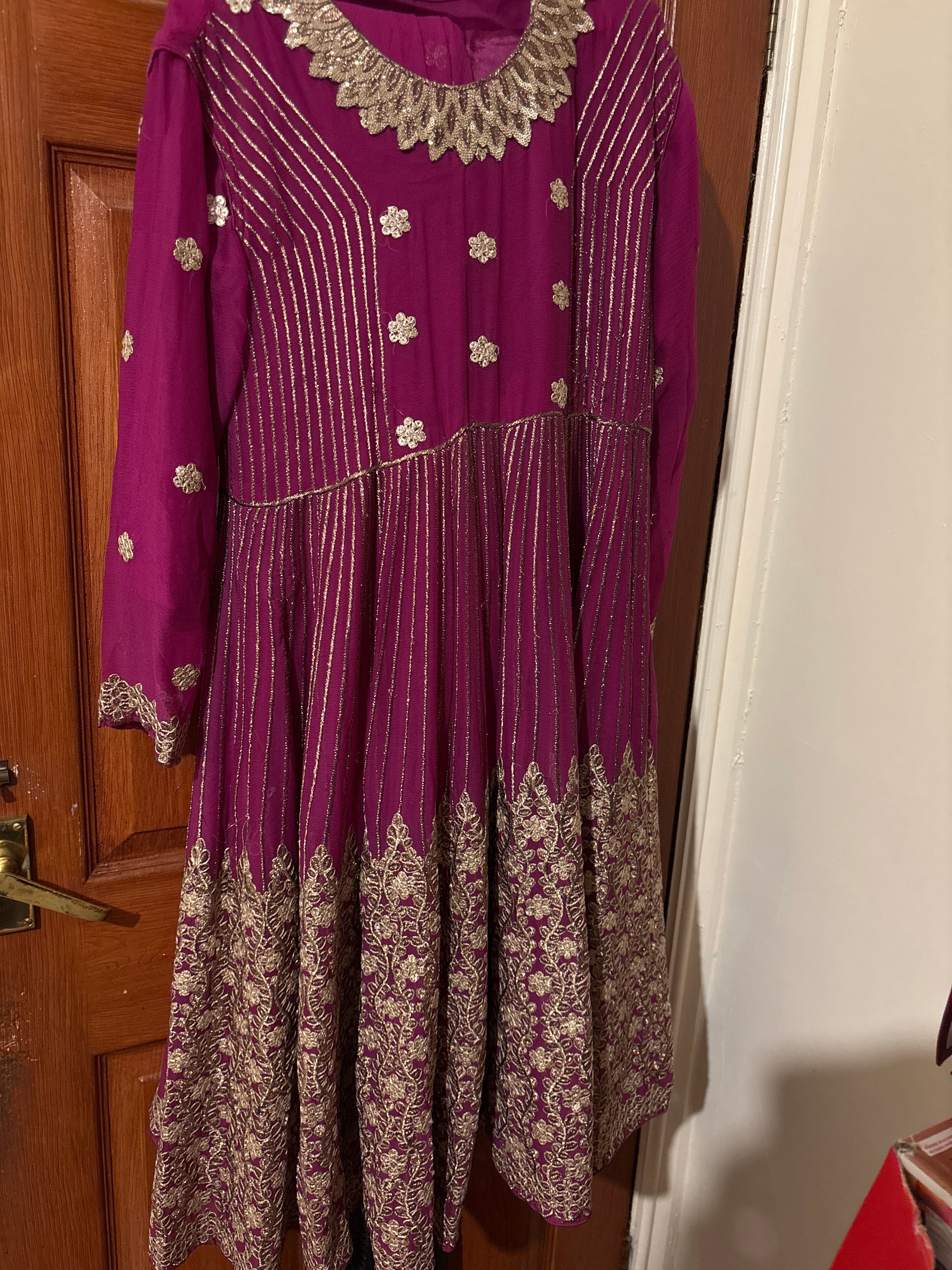 Stunning Magenta embroidered party wear