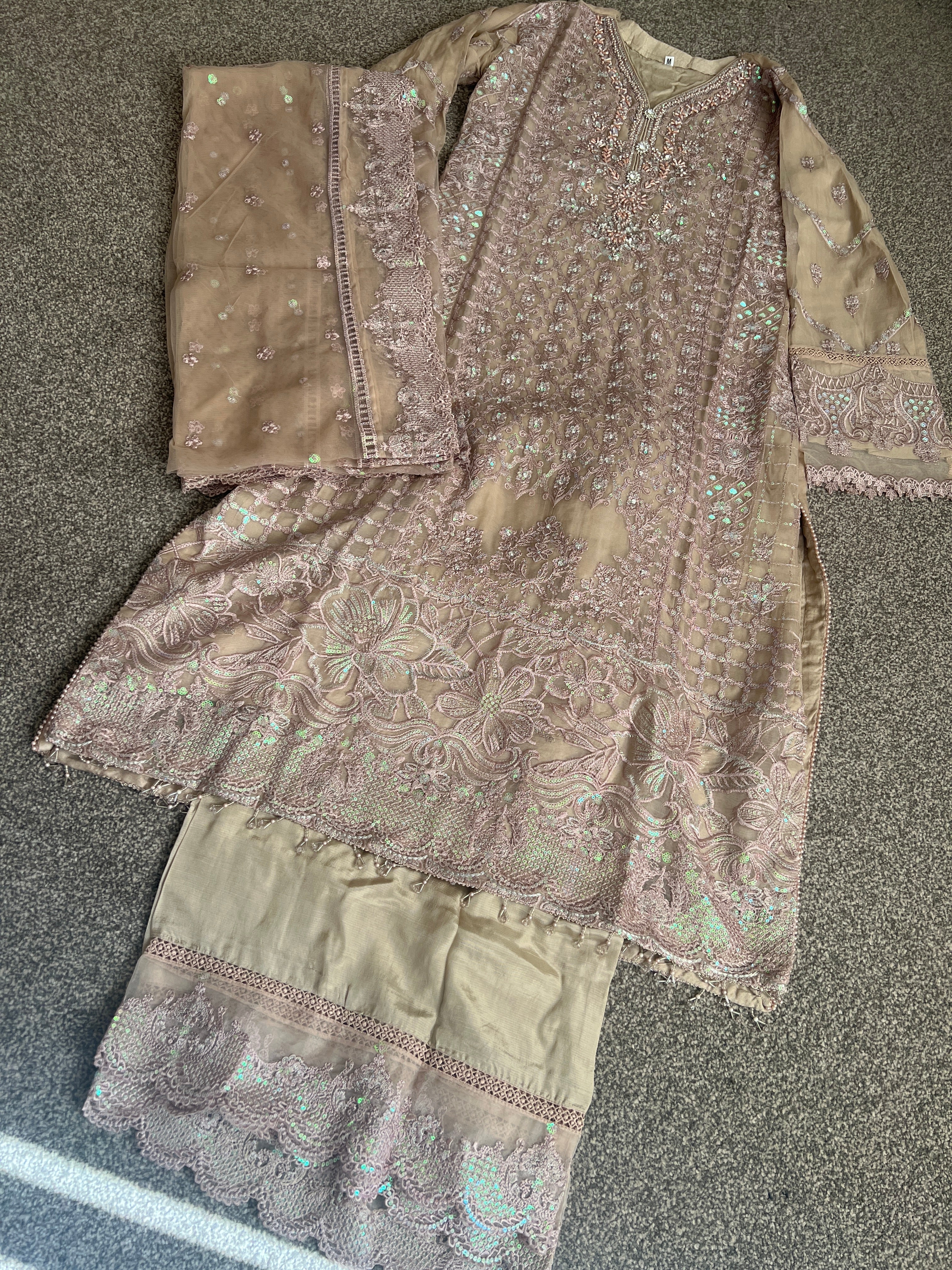 Mocha 3 piece elegant ready made suit