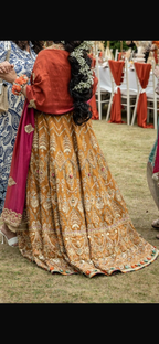 Mendhi gown with dupatta( scarf)