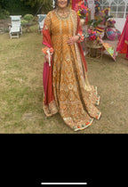 Mendhi gown with dupatta( scarf)