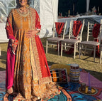 Mendhi gown with dupatta( scarf)
