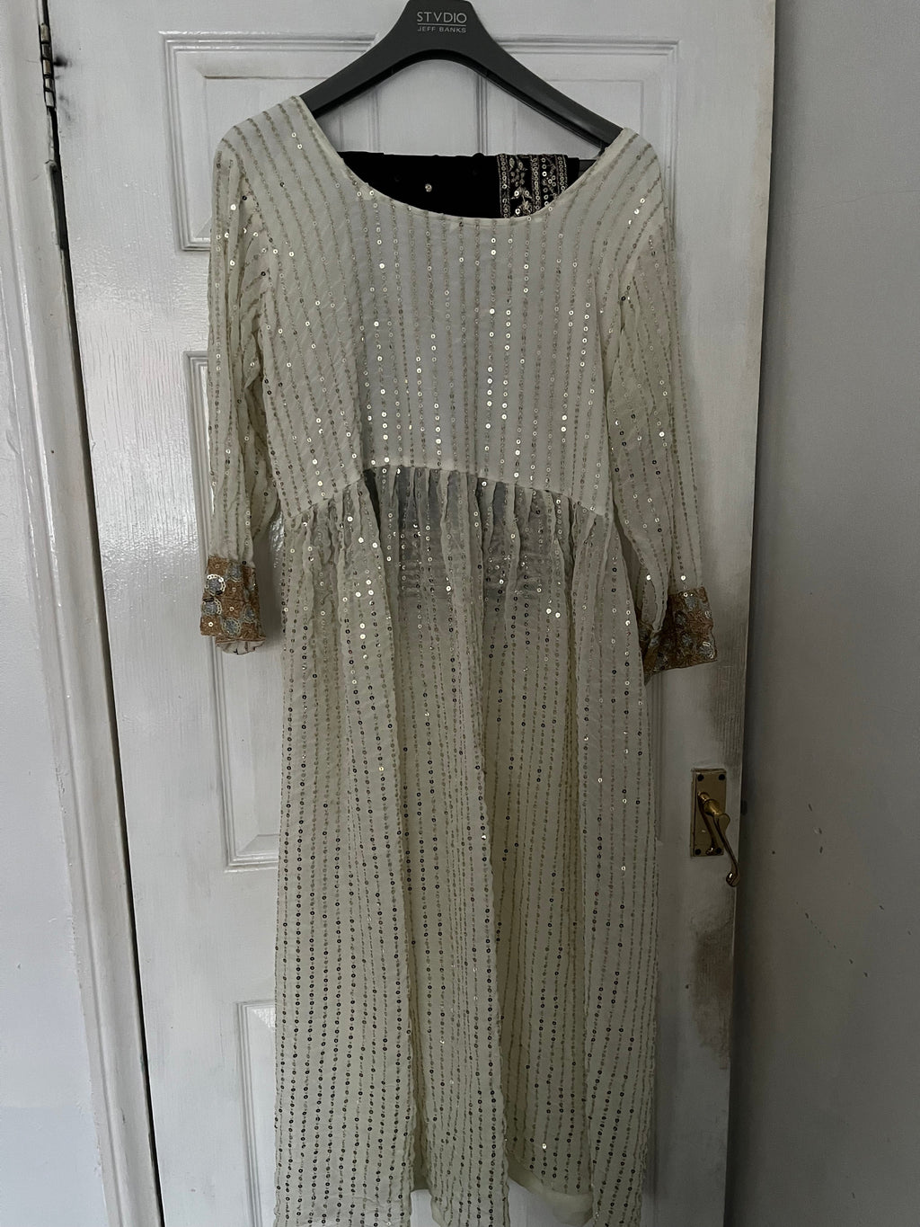 Off white sequin suit
