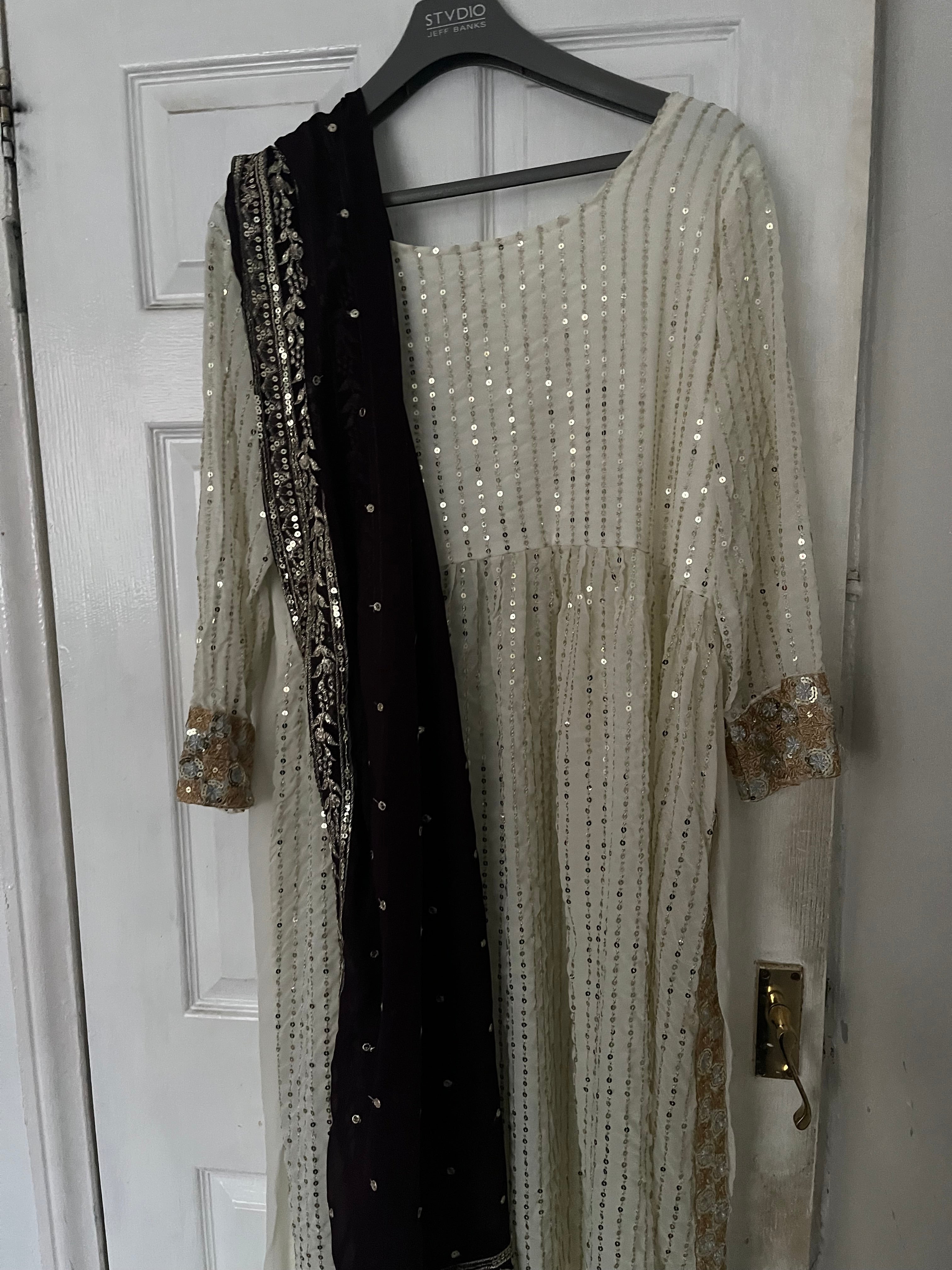 Off white sequin suit