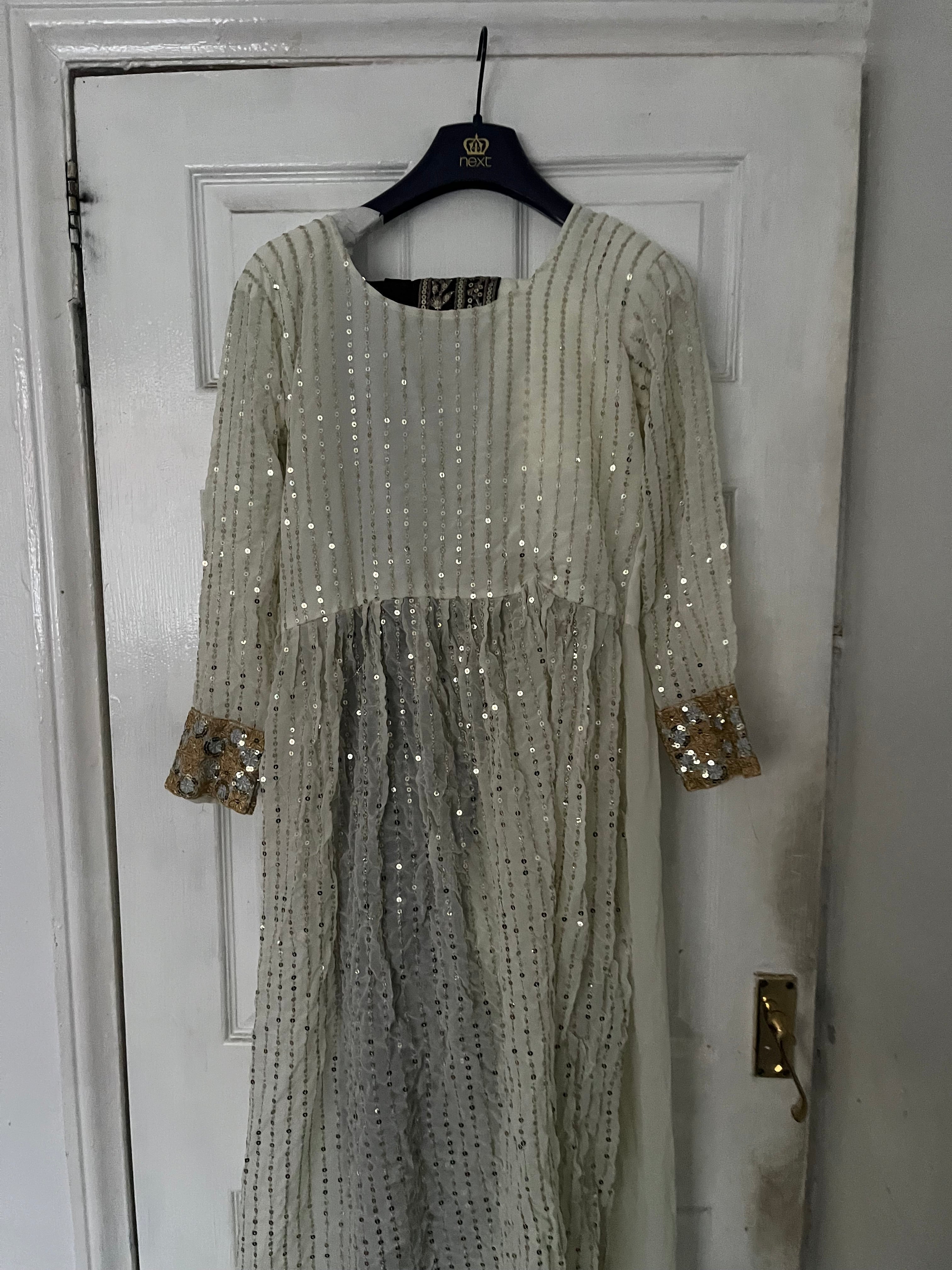 Off white sequin suit