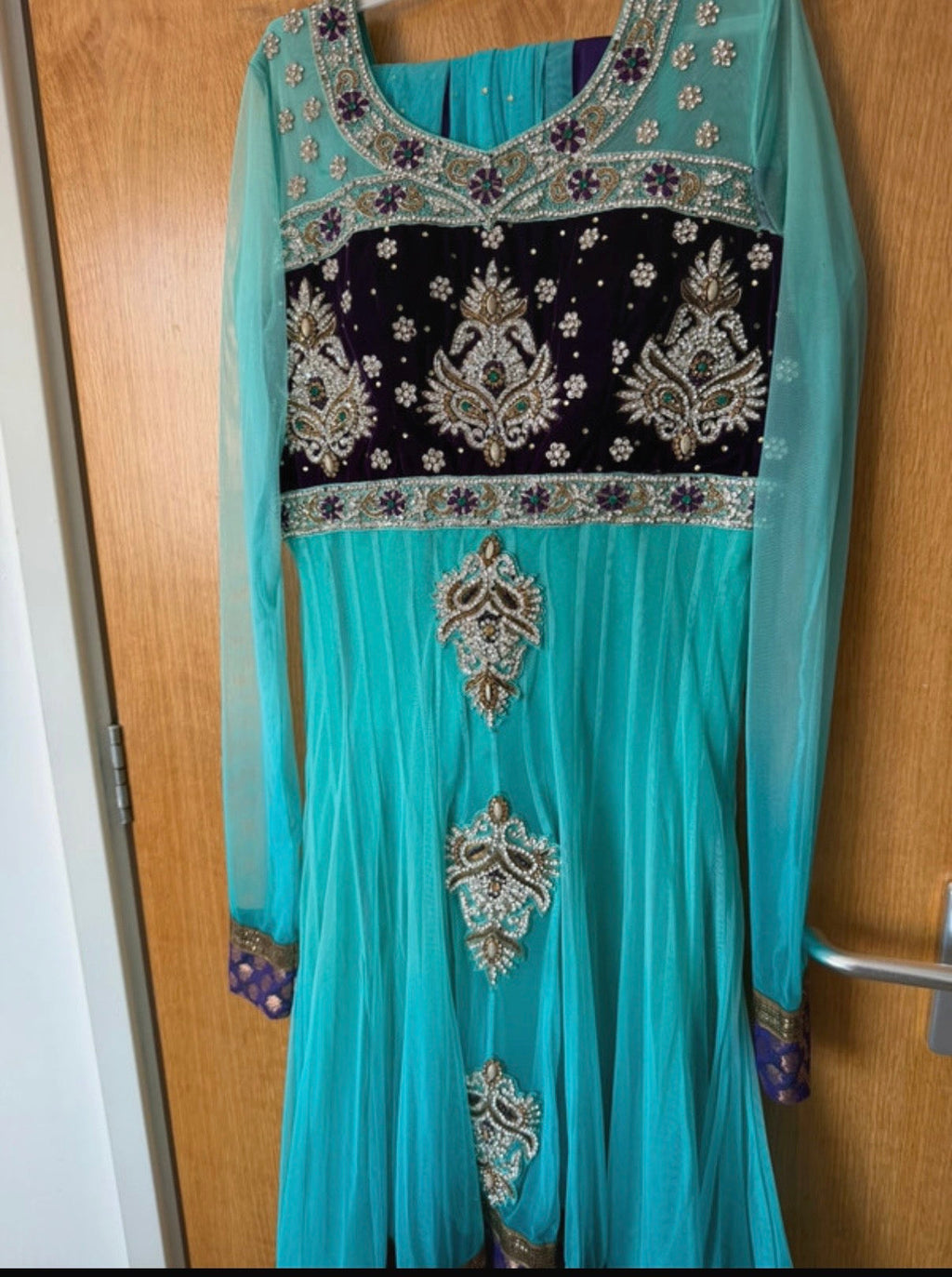 Purple gold Indian dress