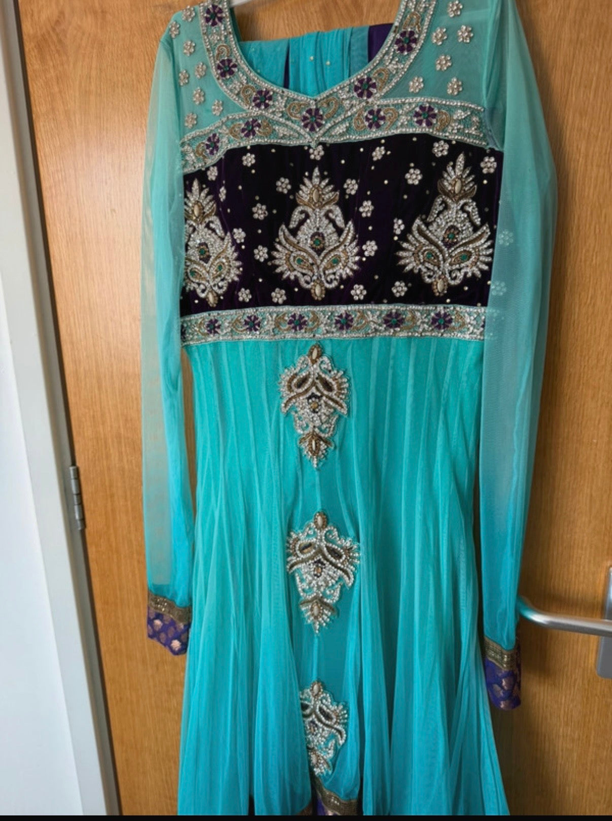 Purple gold Indian dress