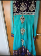 Purple gold Indian dress