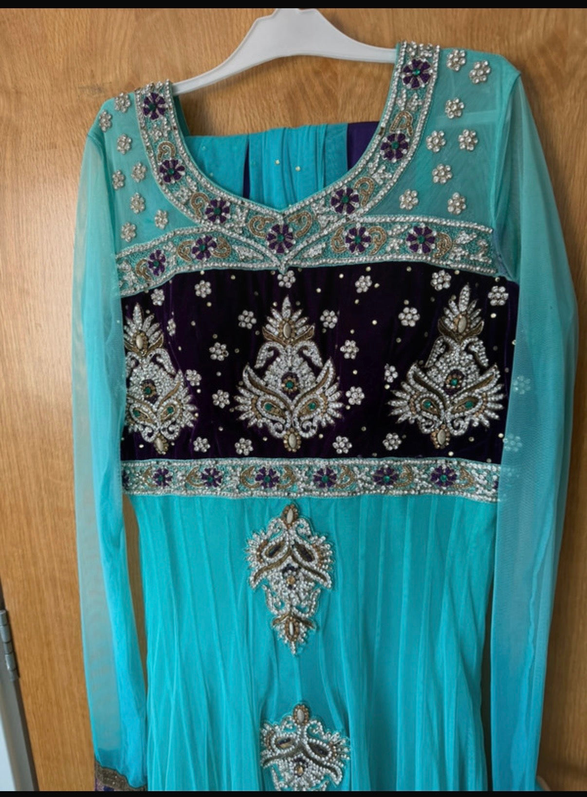 Purple gold Indian dress