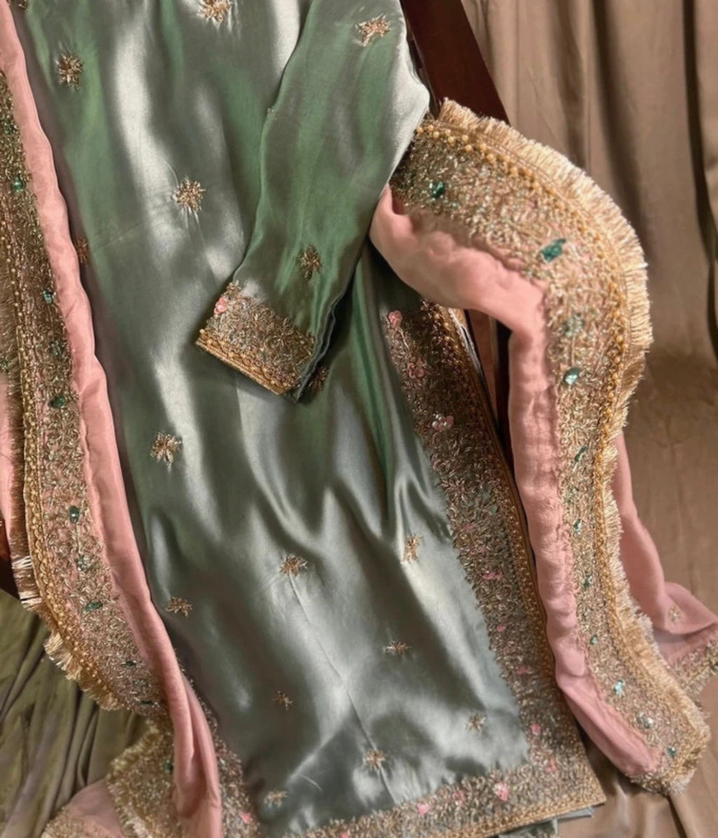 Sea Blue/Mint Blue Partywear outfit