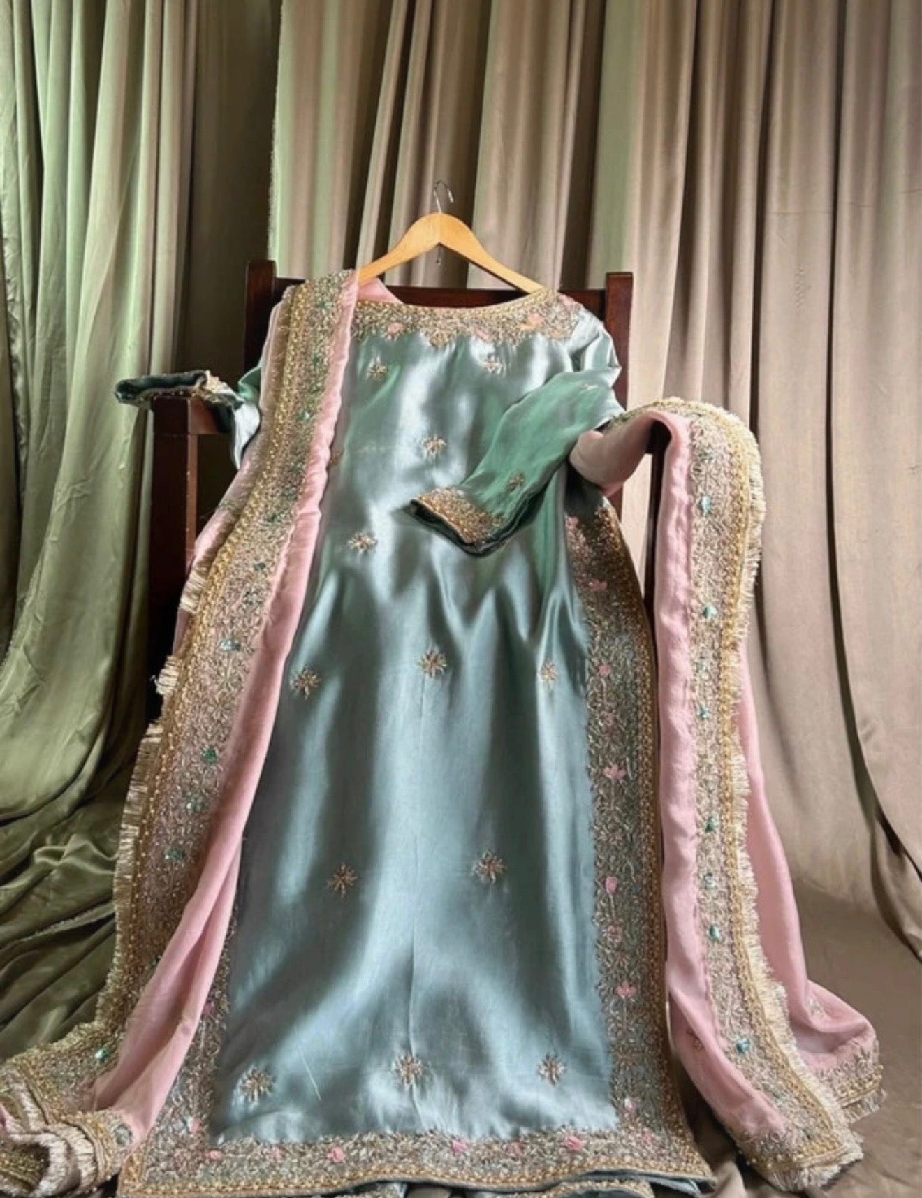 Sea Blue/Mint Blue Partywear outfit
