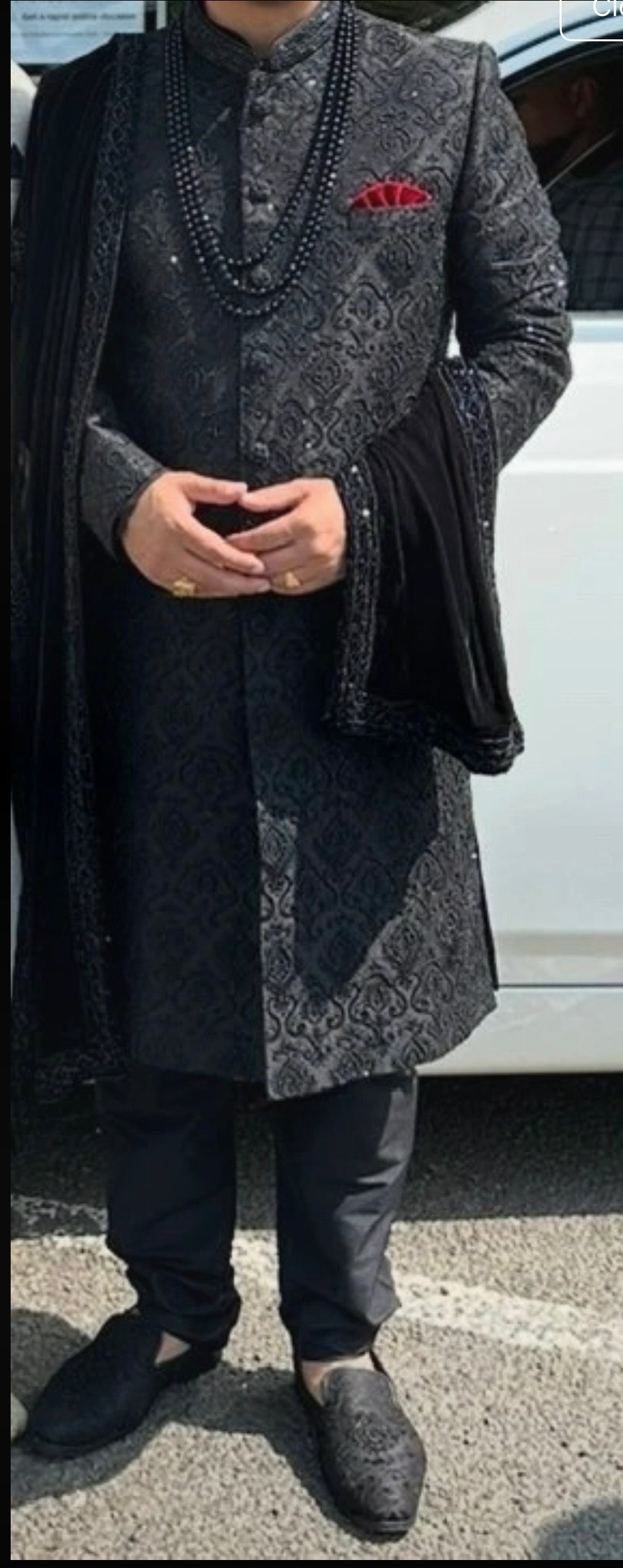 Men’s Black Sharwani