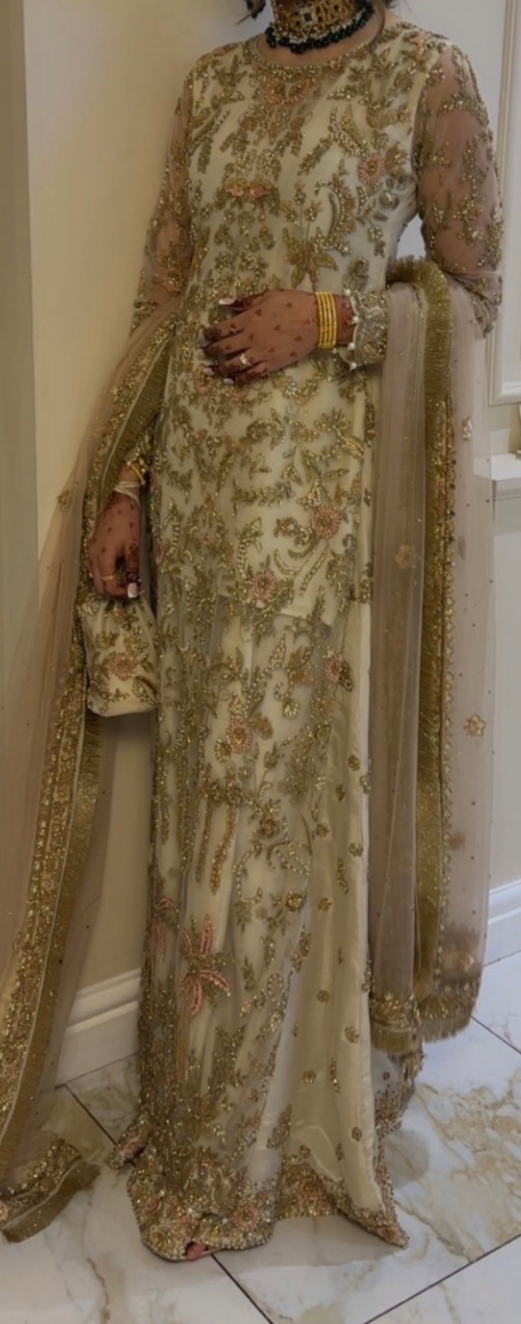 Ivory Embroidered Wedding/Party Outfit