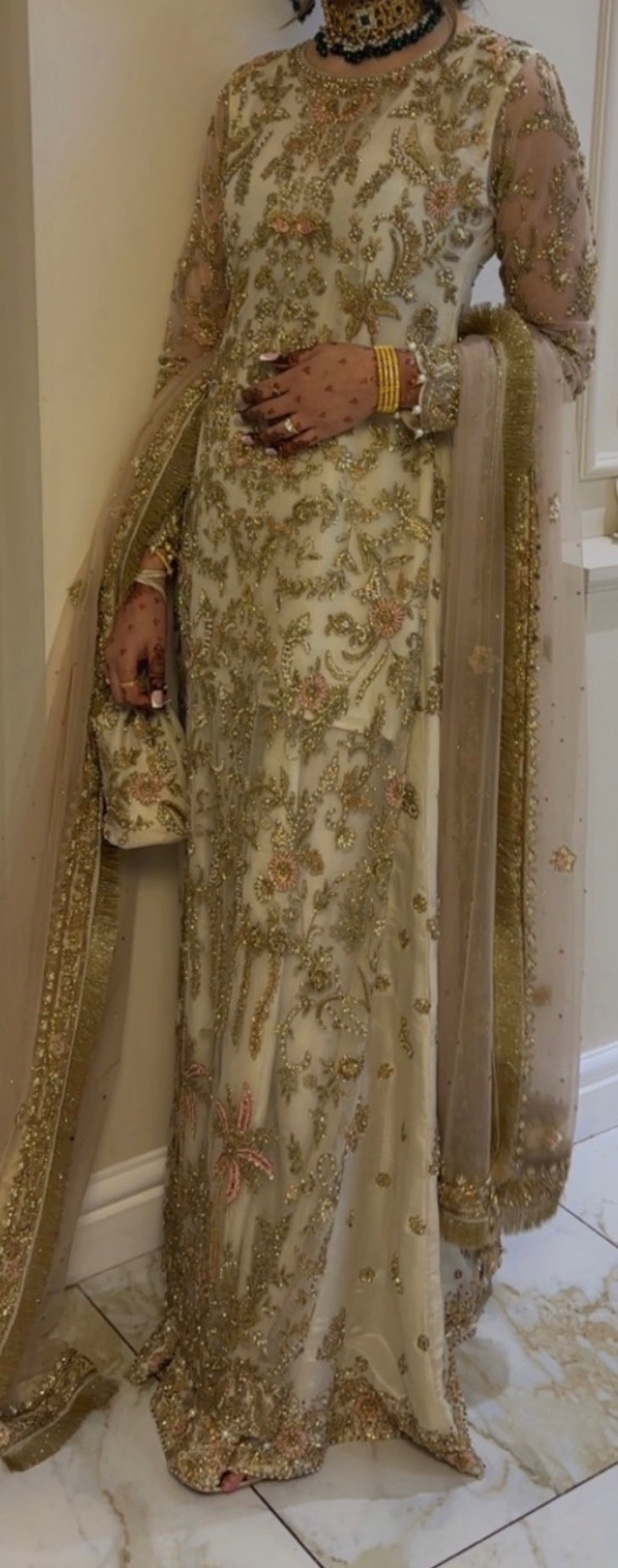 Ivory Embroidered Wedding/Party Outfit