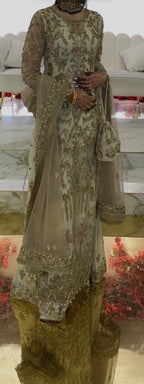 Ivory Embroidered Wedding/Party Outfit