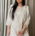 White and gold Kameez and dupatta