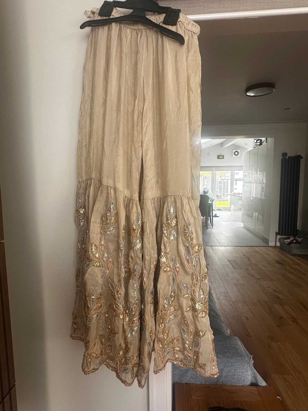 Top and Gharara gold with multi accents