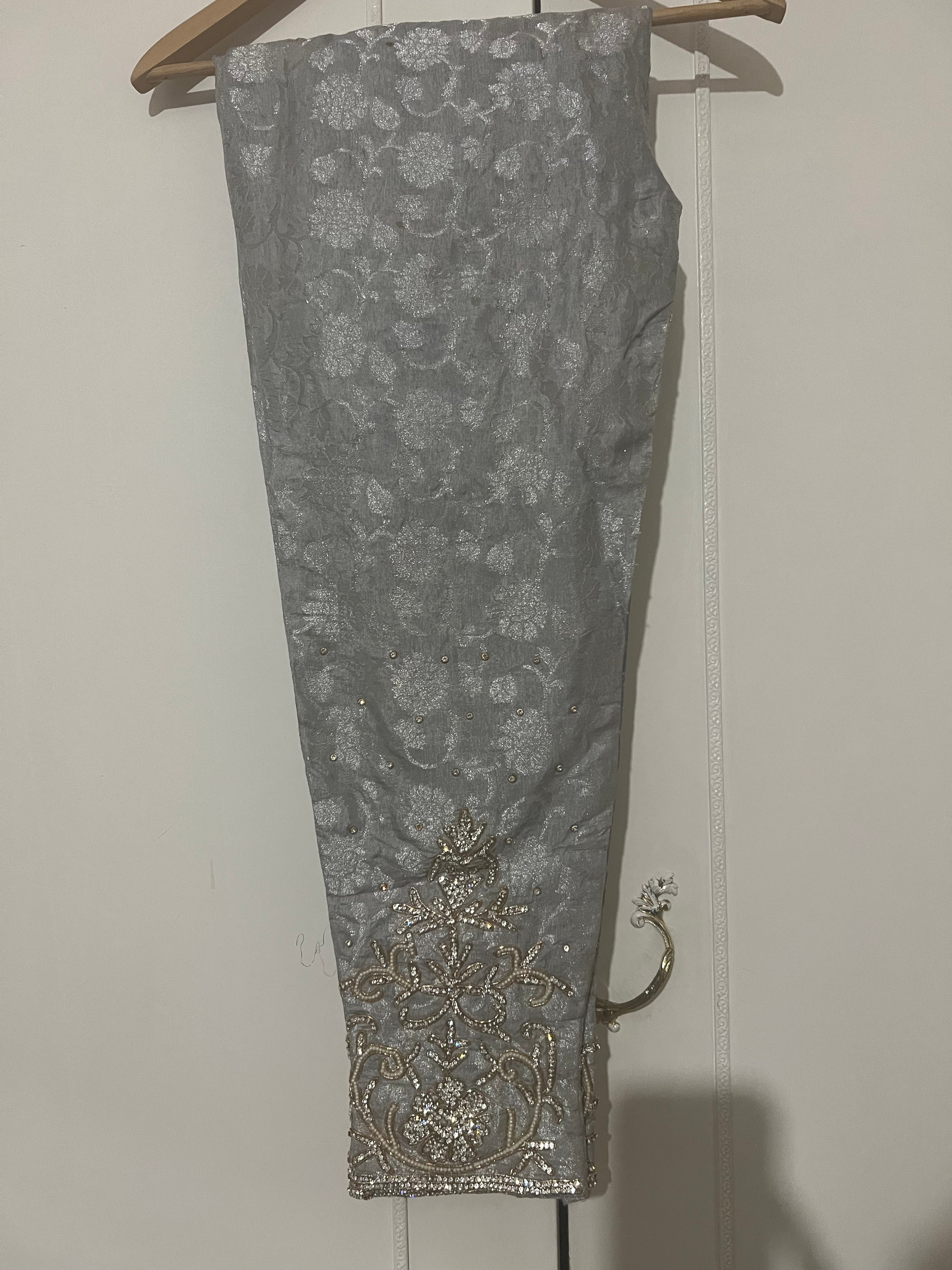 Grey and silver Asian wedding suit