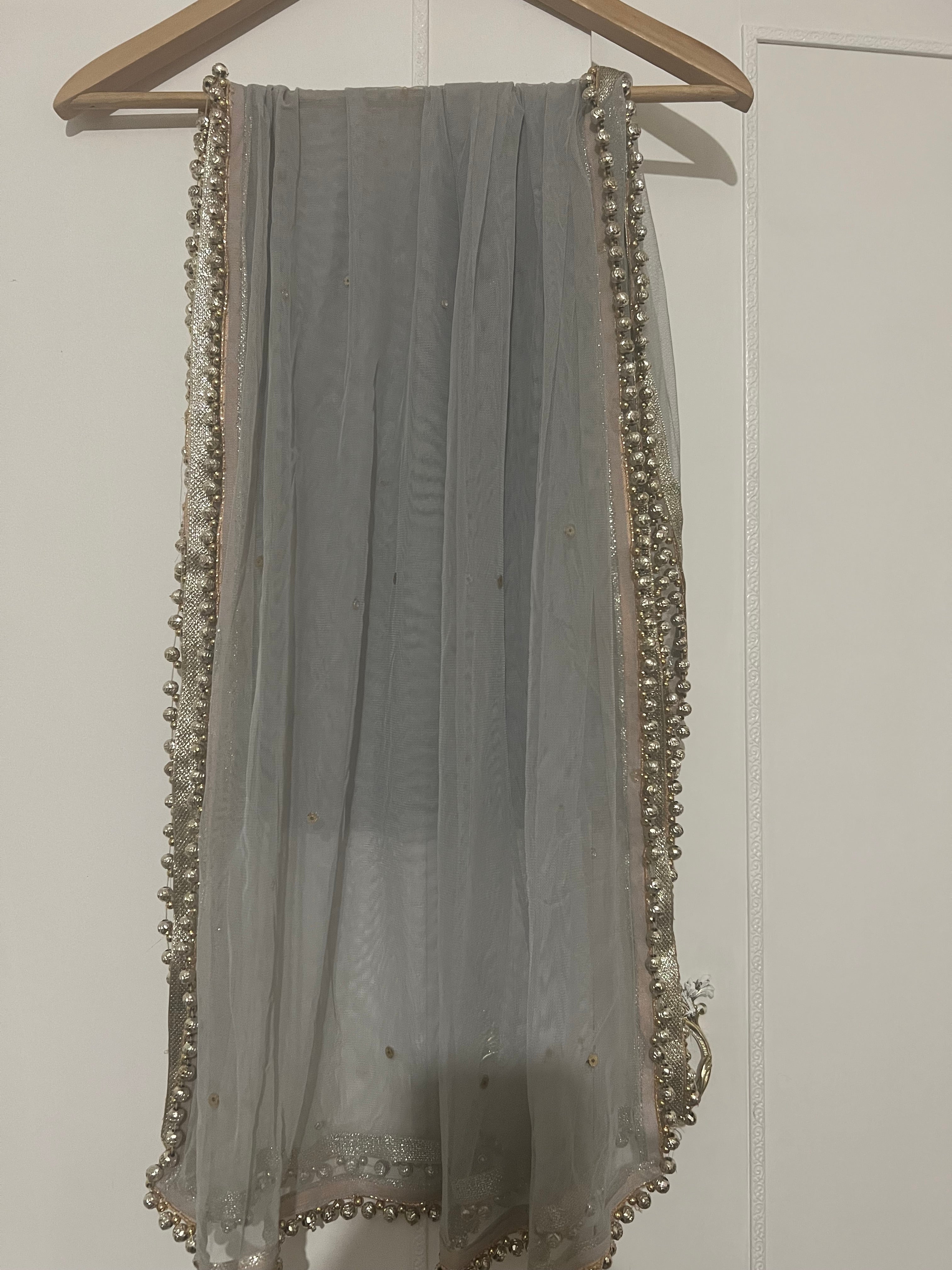Grey and silver Asian wedding suit