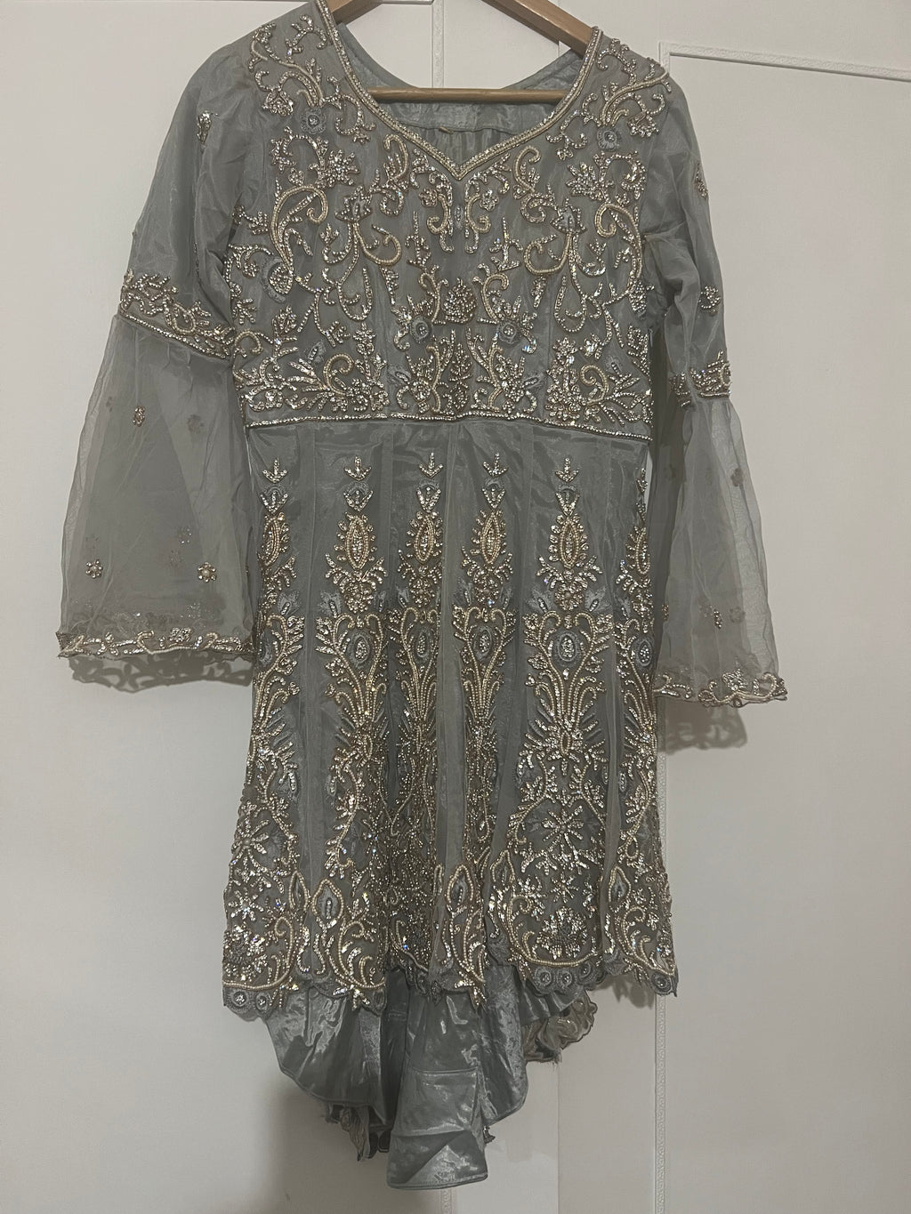 Grey and silver Asian wedding suit