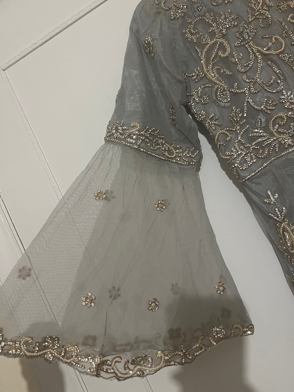 Grey and silver Asian wedding suit