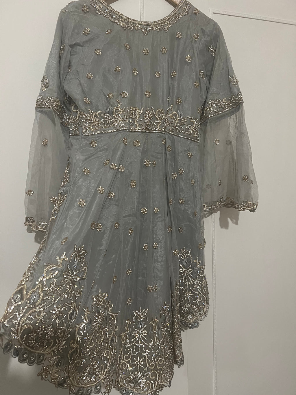 Grey and silver Asian wedding suit