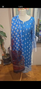 3 piece chiffon and silk embroidered suit! Ready to go!
