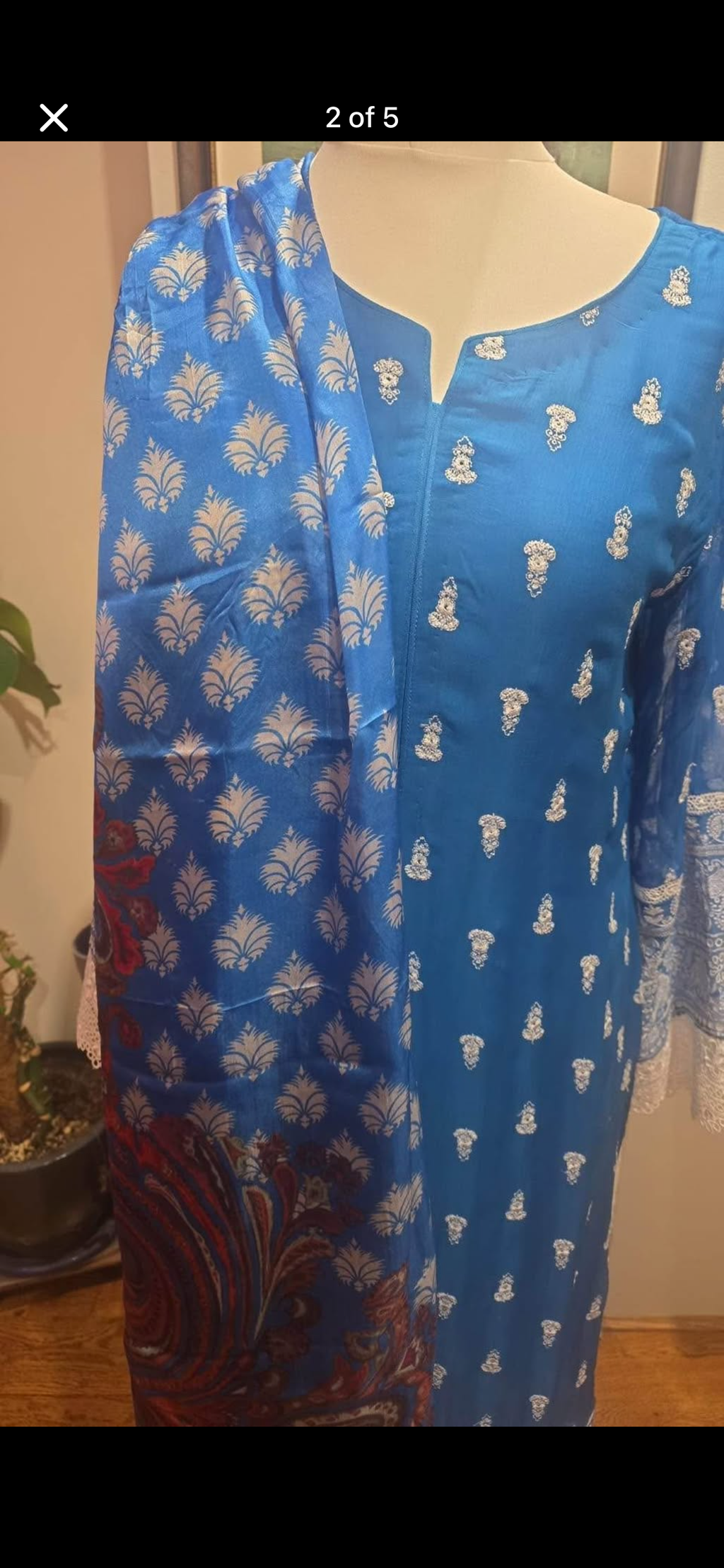 3 piece chiffon and silk embroidered suit! Ready to go!