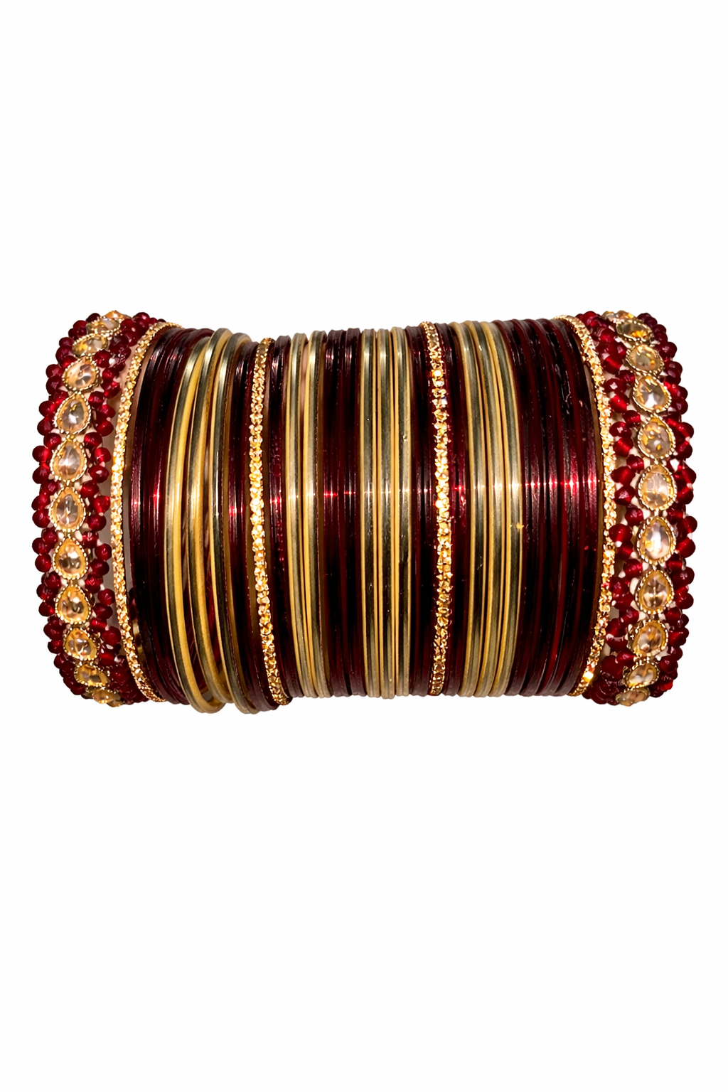 Bridal Maroon and Gold bangles