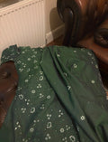 Brand New Deep Green Embroidered Suit with Dupatta – UK 8