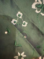 Brand New Deep Green Embroidered Suit with Dupatta – UK 8