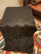 Black Wool Shawl with Hand Sequin Embellishment – Full Size