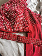 Ready to wear 1 minute red saree brand new with tag